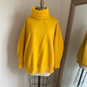 Zara mustard yellow chunky turtleneck sweatshirt
